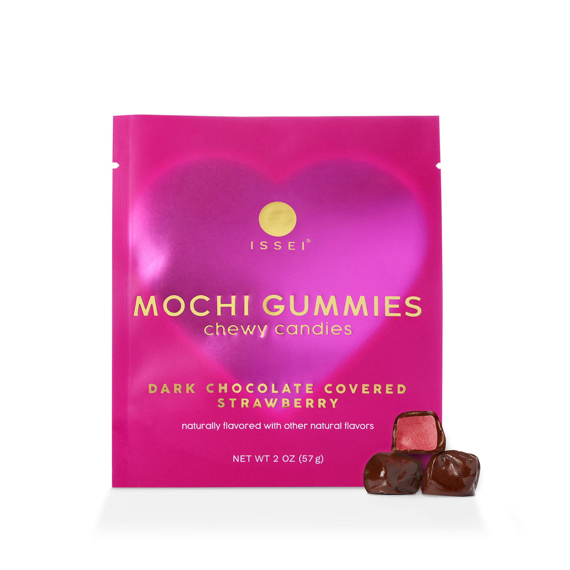 Valentine's Dark Chocolate Covered Strawberry Mochi Gummies