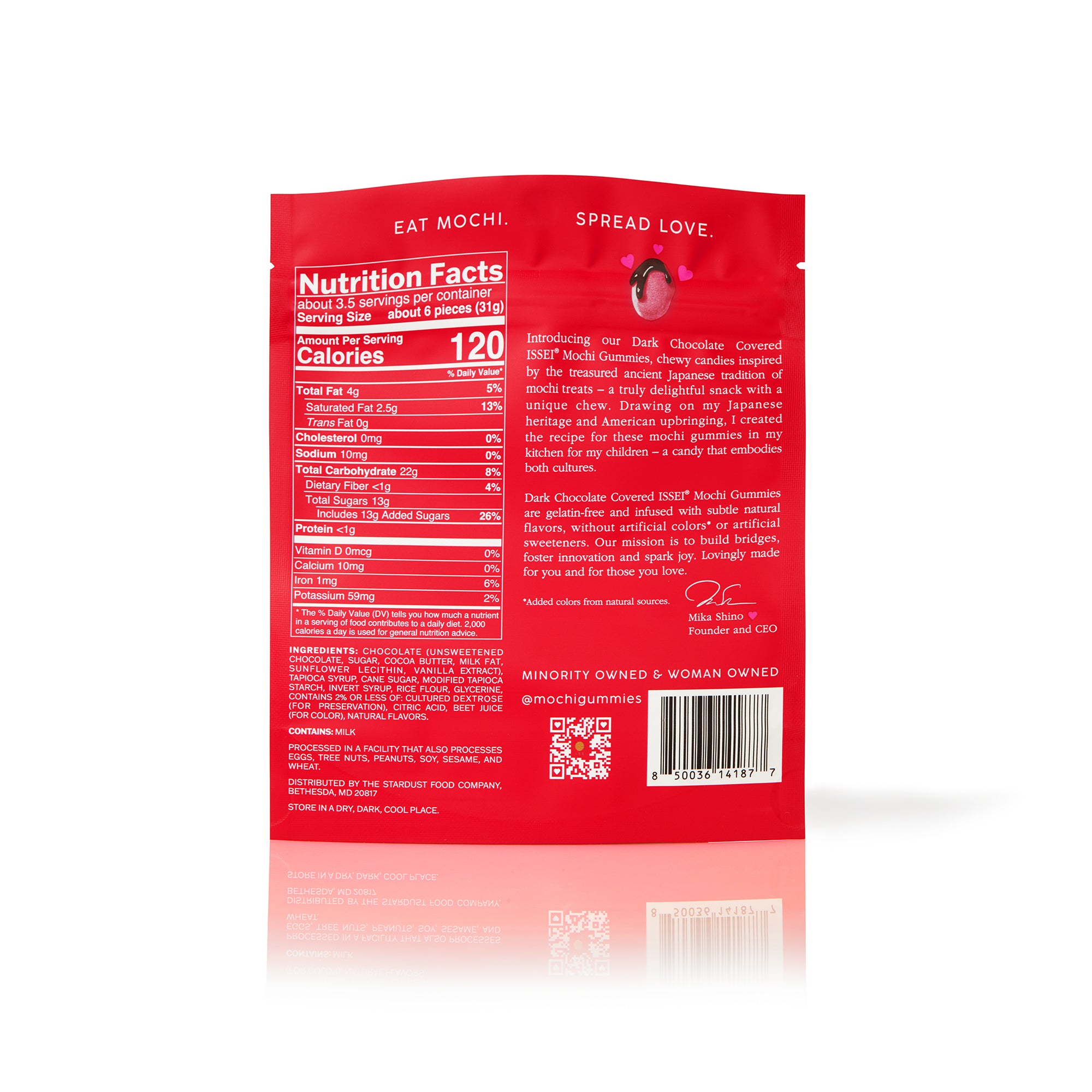 Valentine's Dark Chocolate Covered Strawberry Mochi Gummies